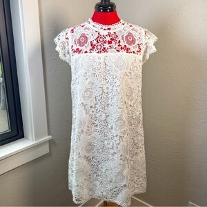Cupcakes and Cashmere Romantic Floral  Lace Shift Graduation Dress Size XL